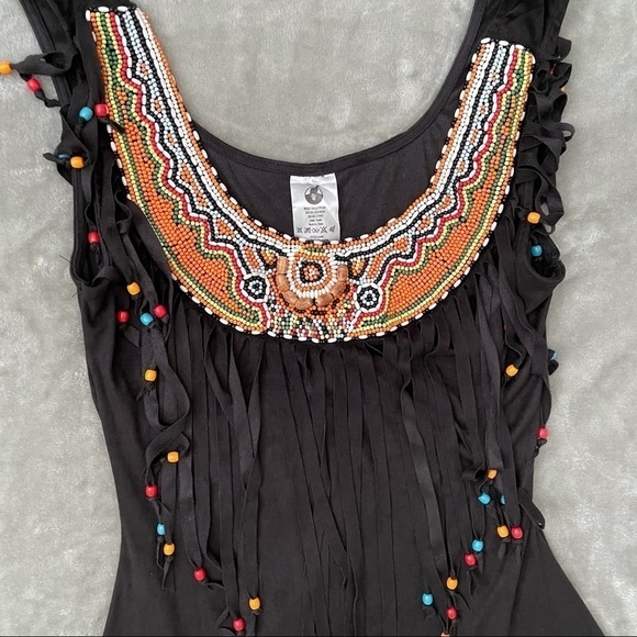Spirit Halloween Beaded Layered Fringe Dress Size Small - Picture 2 of 6